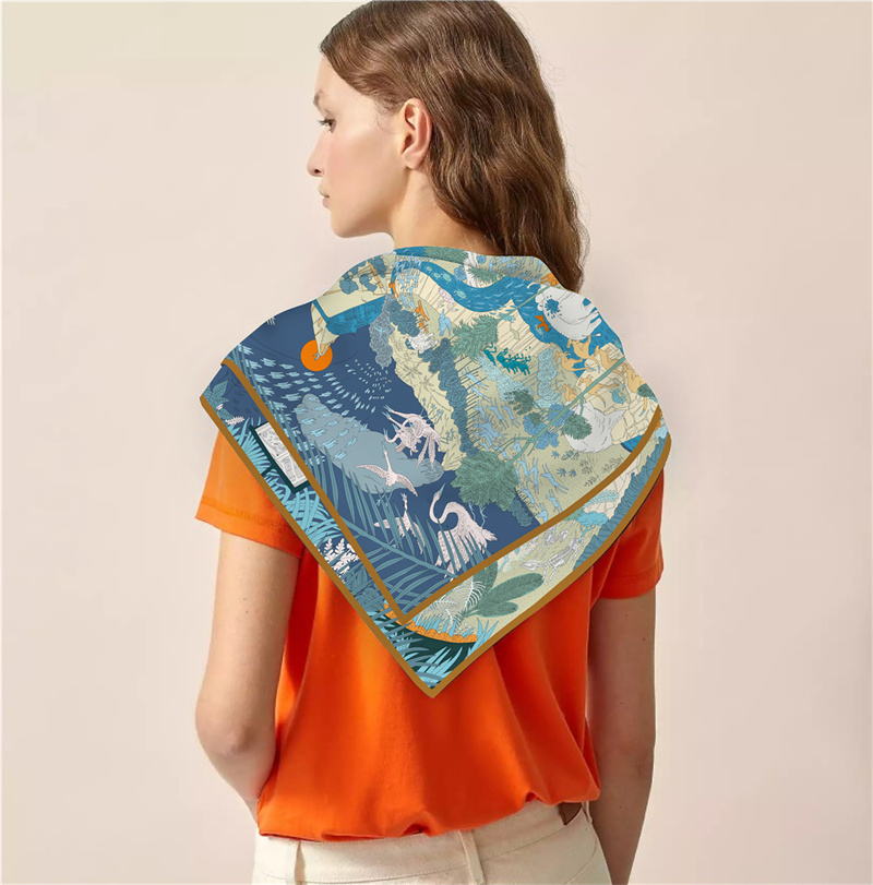 女性用シルクスカーフ,熱帯雨林,動物,正方形,90cm - Face Scarf Mask のレビューと価格