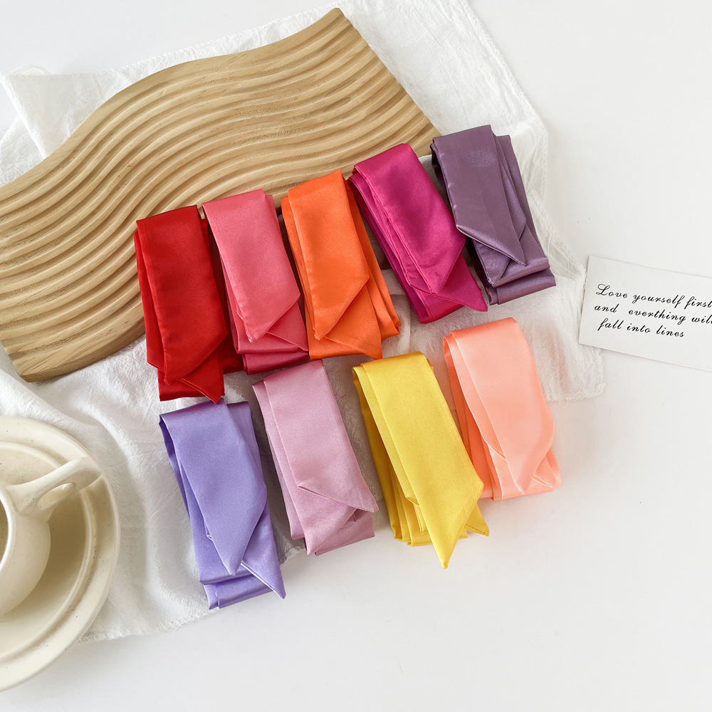 ソリッドカラーサテンスキニースカーフプレタイドボウタイファッ - Bow Tie Pre Tied のレビューと価格